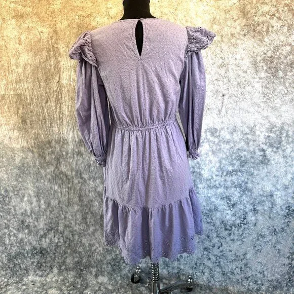 Universal Thread Lilac Cotton Eyelet Dress - M - Picture 4 of 6